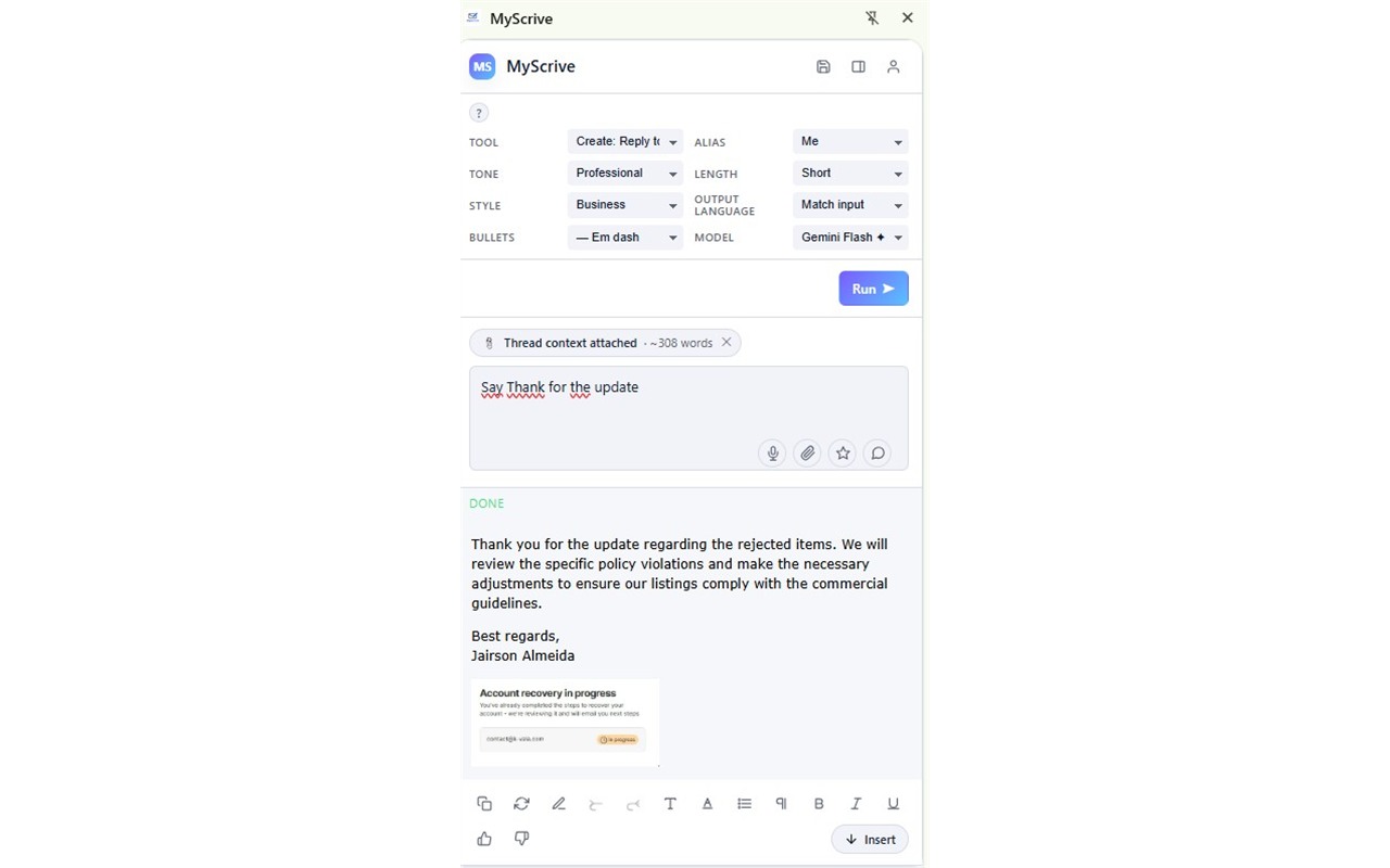 MyScrive improving a paragraph